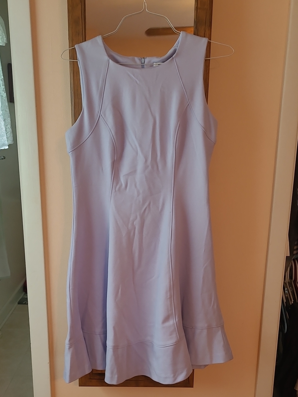 White House Black Market Lavender Sleeveless Fit-and-Flare Dress
